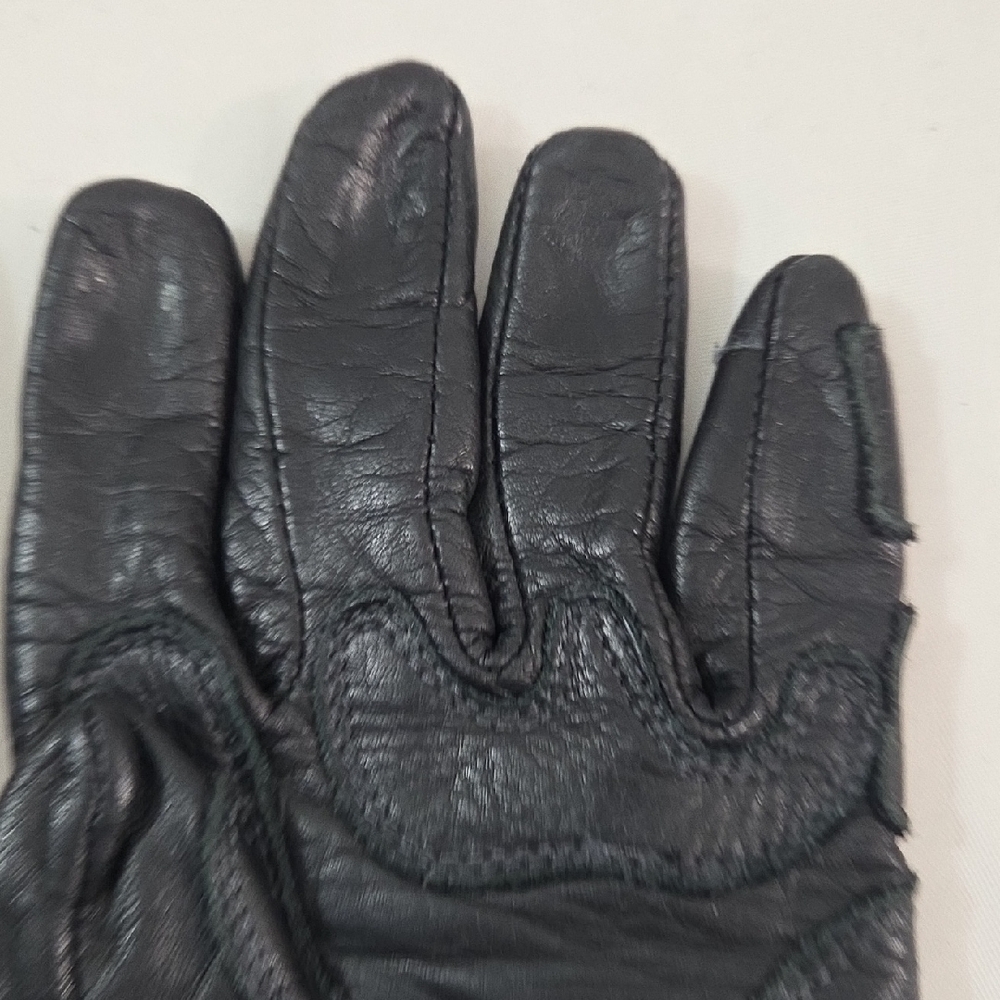 OLYMPIA Black Motorcycle Leather Gloves - Picture 6 of 15